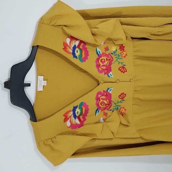 {ODDY} Just Like Mama Embroidered Blouse Size Large - Picture 5 of 14